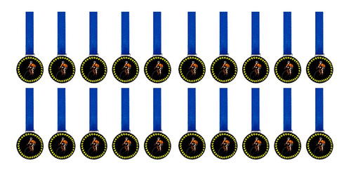 Kit C/20 Medalhas De Ciclismo C/fita Azul 50mm Personalizada