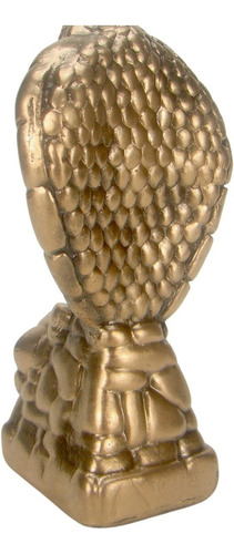 Serpente Egípcia Naja Egito Estatueta Faraó Estátua Cor Ônix Ouro Metálico