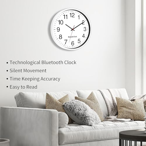 Reloj De Pared Foxtop De 12 Pulgadas Con Bluetooth, Sincroni