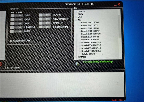 Software Davinci 1.0.28 ¡nuevo! ¡fuera De Dpf Egr Lambda Adb