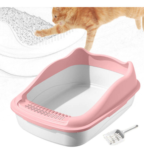 Caja De Arena Para Gatos Con Lados Altos, Suministros Para