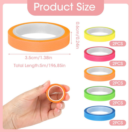 10 Rollos Washi Tape De Color De Multifuncional Papel