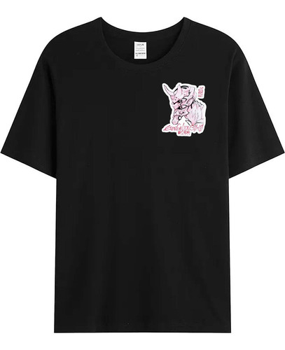 Remera Negra De Algodón Logo Evangelion Ar138