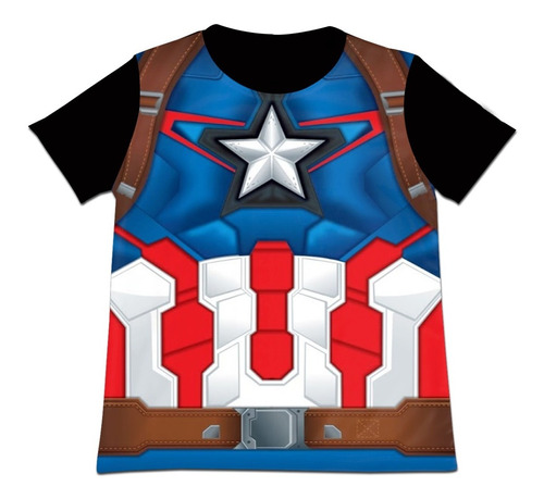 Franela Camisa Niño Capitan America Superheroe En Algodon