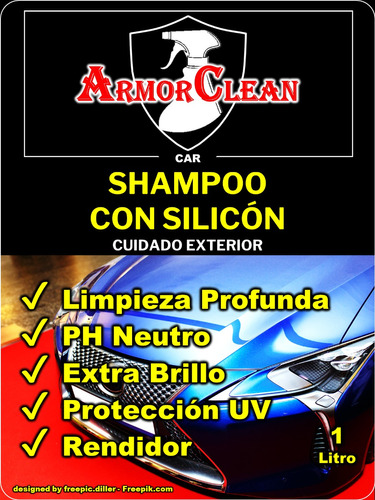 Shampoo Con Silicón Marca Armorclean. Bidón 20 Litros