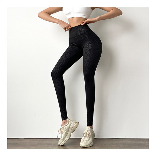 A Pantalones De Yoga Slim Con Estampado De Leopardo De Talla