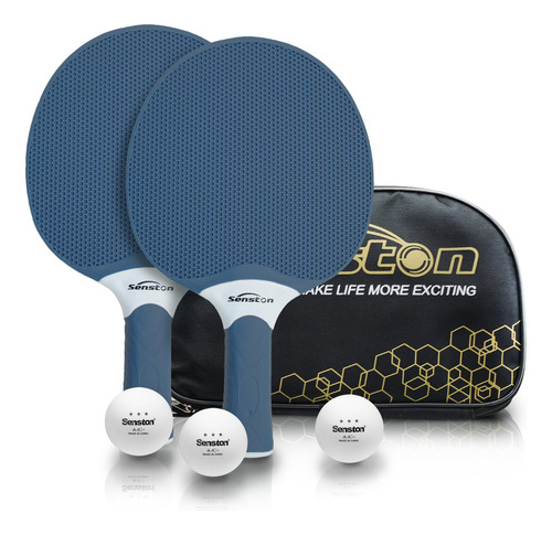 Juego De Raquetas De Tenis De Mesa Senston Modelo Profesiona Índigo Tipo De Mango