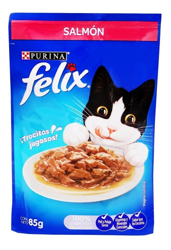 Felix Alimento Para Gato Sabor Salmon En Salsa 85gr 