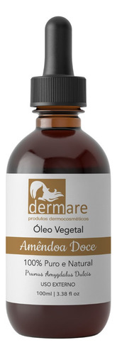 Óleo Vegetal De Amêndoa Doce 100ml - Dermare (100% Puro)