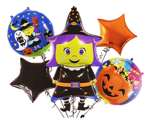 Set Globos Metalizados Decoracion Halloween Disfraces