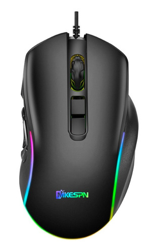 Ratón Mouse Gamer Ergonomico 6400dpi 6 Niveles Con Luz