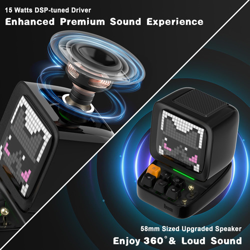 Divoom Ditoopro Altavoz Retro Pixel Art Con Luces Rgb, Altav