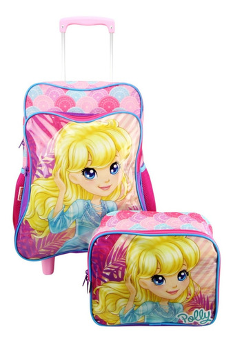 Imagem 2 de 10 de Mochila De Rodinha Com Alça Polly E Lancheira Sestini 065330