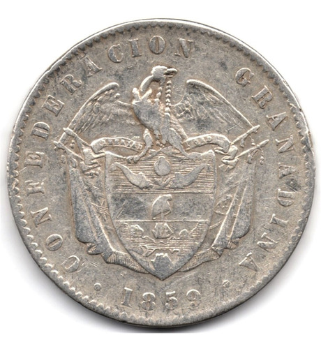 1 Peso 1859 Bogotá Confederación Granadina Plata