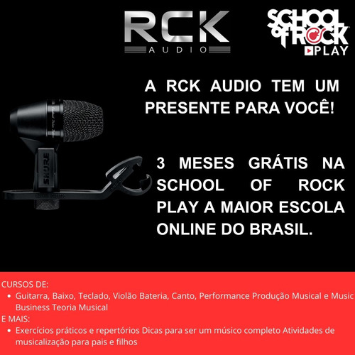 Microfone Dinâmico Shure Pga56-lc Para Caixa Tons Percussão