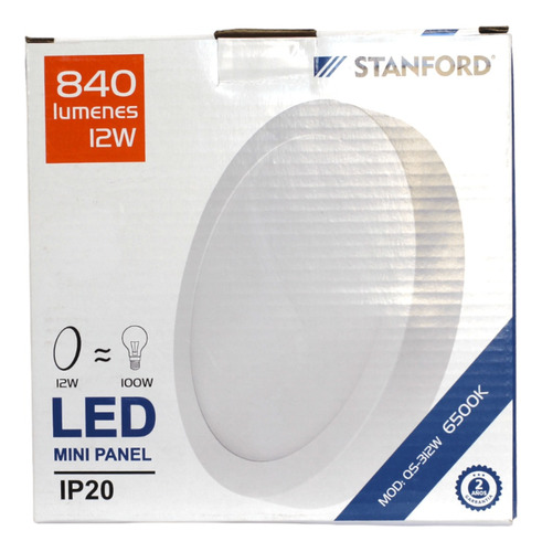 Pack 10 Panel Led Redondo Sobrepuesto Luz (fría) 12 W 