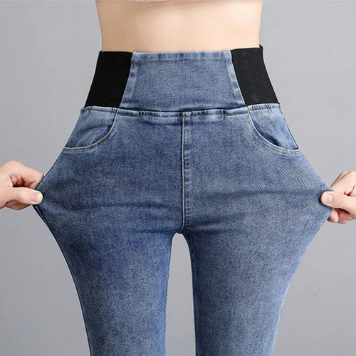 Jeans Cintura Elástica Mujer Primavera