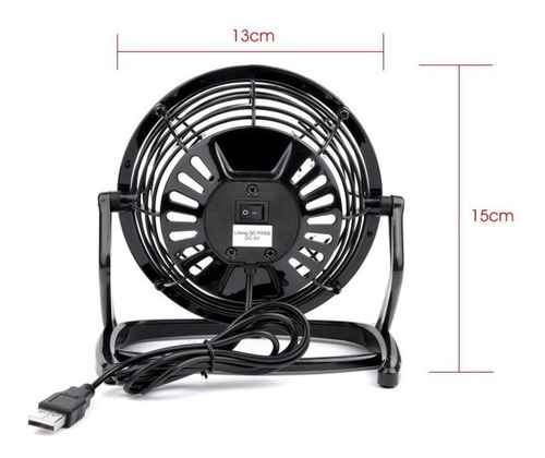 Ventilador Usb Portátil, Ajustable Ligero Silencioso, Negro