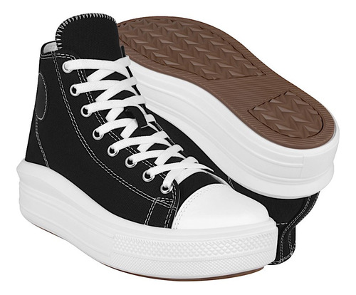 Tenis Casuales Dama Madison 708402-01 Textil Negro