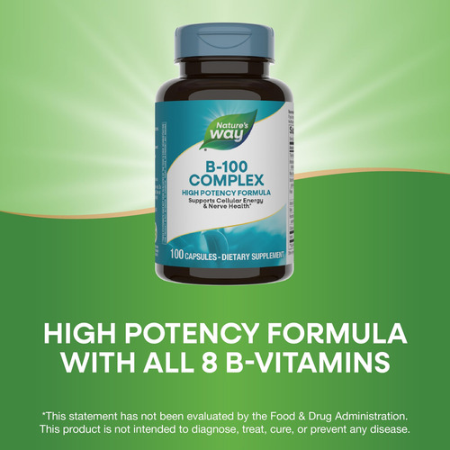 Nature's Way Complejo B-100 8 Vitaminas B 100 Cápsulas