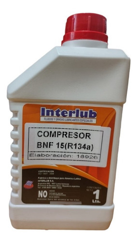 Aceite Compresor Aire Acondicionado R134 Interlub X Litro