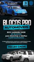 Comprar Blocos Sketchup E 3dsmax - Blocos Profissionais Automóveis