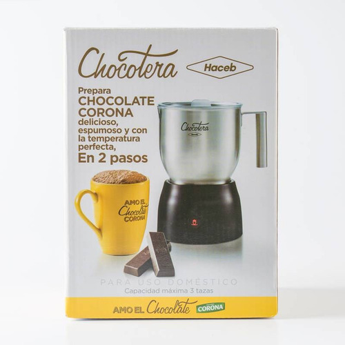 Chocotera Haceb Acero Inoxidable 3 Tazas Chocolate Corona