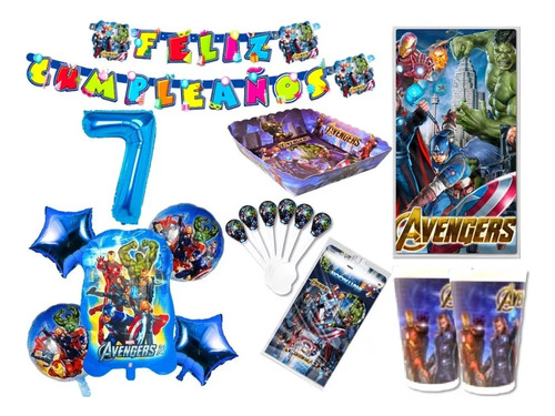 Set Kit Decoración Avengers X24 Niños + Obsequio