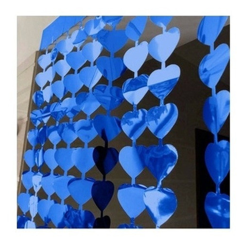 Imagen 1 de 1 de Cortina Metalizada Con Corazones 2m X 1m Deco Amor Eventos