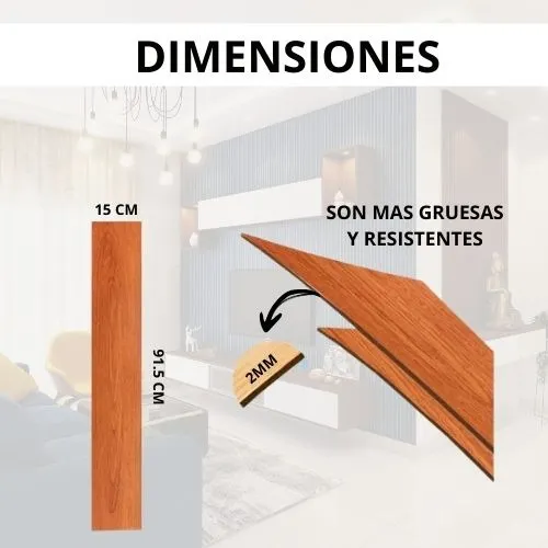 Piso Vinilico Autoadhesivo 1 Caja 5m2 Antideslizante 36 Und