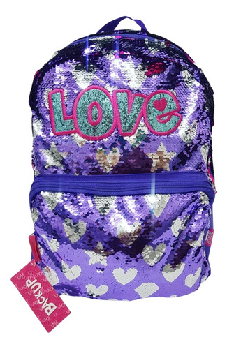 Mochila Lentejuelas Reversibles, Gran Capacidad, Bordadas