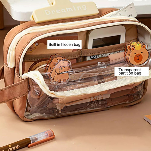 Estuche Transparente Para Lápices For New Fluffy Capybara
