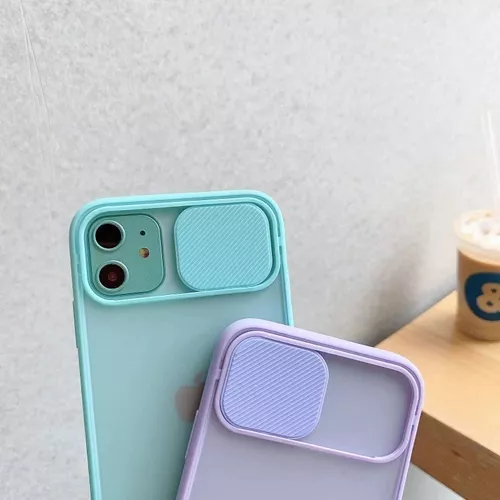 Funda Generica Para iPhone Tpu Traslucida Tapa Camara Slide