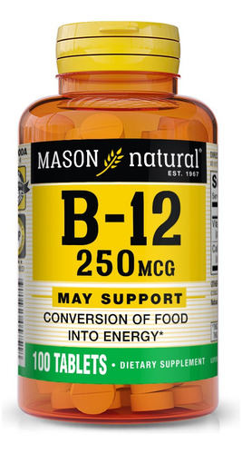 Vitamina B 12 250mcg 100 Tabletas