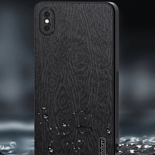 Funda For iPhone Series Cuero Grano Árbol+mica