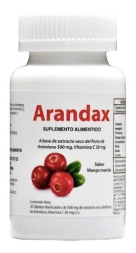 Arandax Extracto De Arándano Rojo C/30 Tab Masticables 500mg Sabor Mango Manila