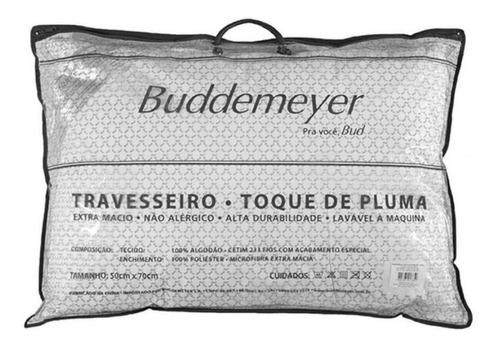 Travesseiro Buddemeyer Toque de Pluma tradicional 90cm cor branco