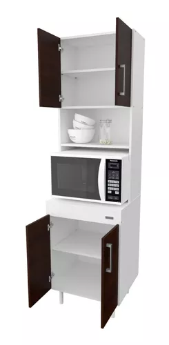 Aparador Columna De Cocina 4 Puertas Organizador Blanco frente Carvalho  Mezzo