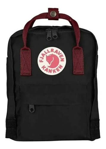 Mochila Fjallraven New Kanken Mini 7 Lts Black Ox Red