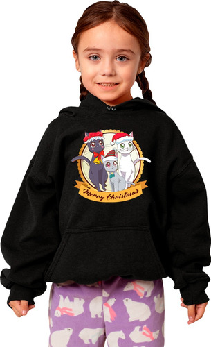 Sudadera Infantil Negra Navideña De Sailor Moon Luna Artemis