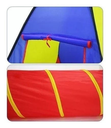 Imagen 4 de 10 de Juego 3 Piezas Infantil Túnel Cubo Y Carpa Plegable Fácil