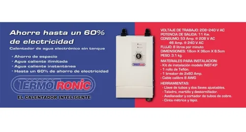 Combo Calentador Termotronic Kit Instalacion Oferta