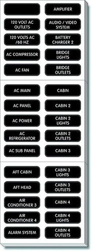 Azul Sea Systems Panel Ac De Extended 120 Label Set