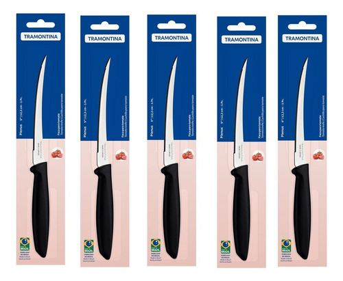 Cuchillos Para Tomate Tramontina Plenus 5 Piezas Negro