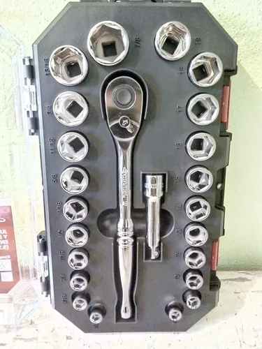 Juego De Dados Milimétricos Y Estándar 3/8 Husky (24 Piezas Juego De Dados Milimétricos Y Estándar 3/8 Husky (24 Piezas