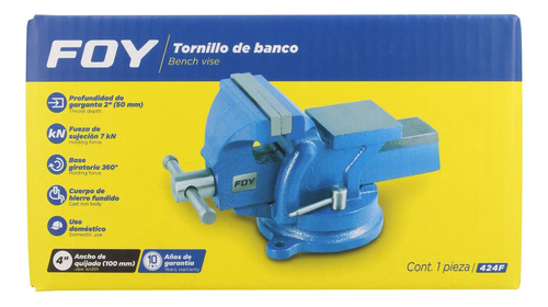 Tornillo De Banco Con Base Giratoria De Hierro, 4 Pulgadas