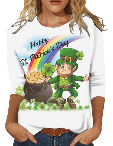 Camiseta D Para Mujer Con Estampado Del Día De San Patricio