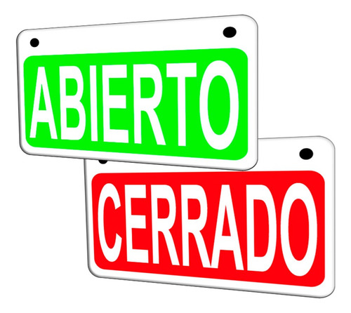 Letrero De Abierto Cerrado, Reversible Verde Y Rojo
