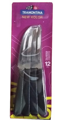 Cuchillo Tramontina New Color Mango Plastico Negro X12 Unid