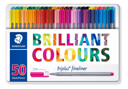 Staedtler 334 TB60. Rotuladores Triplus Fineliner. Estuche con 60  marcadores de colores variados.